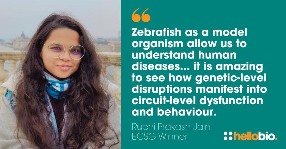 PhD student Ruchi Prakash Jain, latest winner of the Hello Bio Early Career Scientist Grant