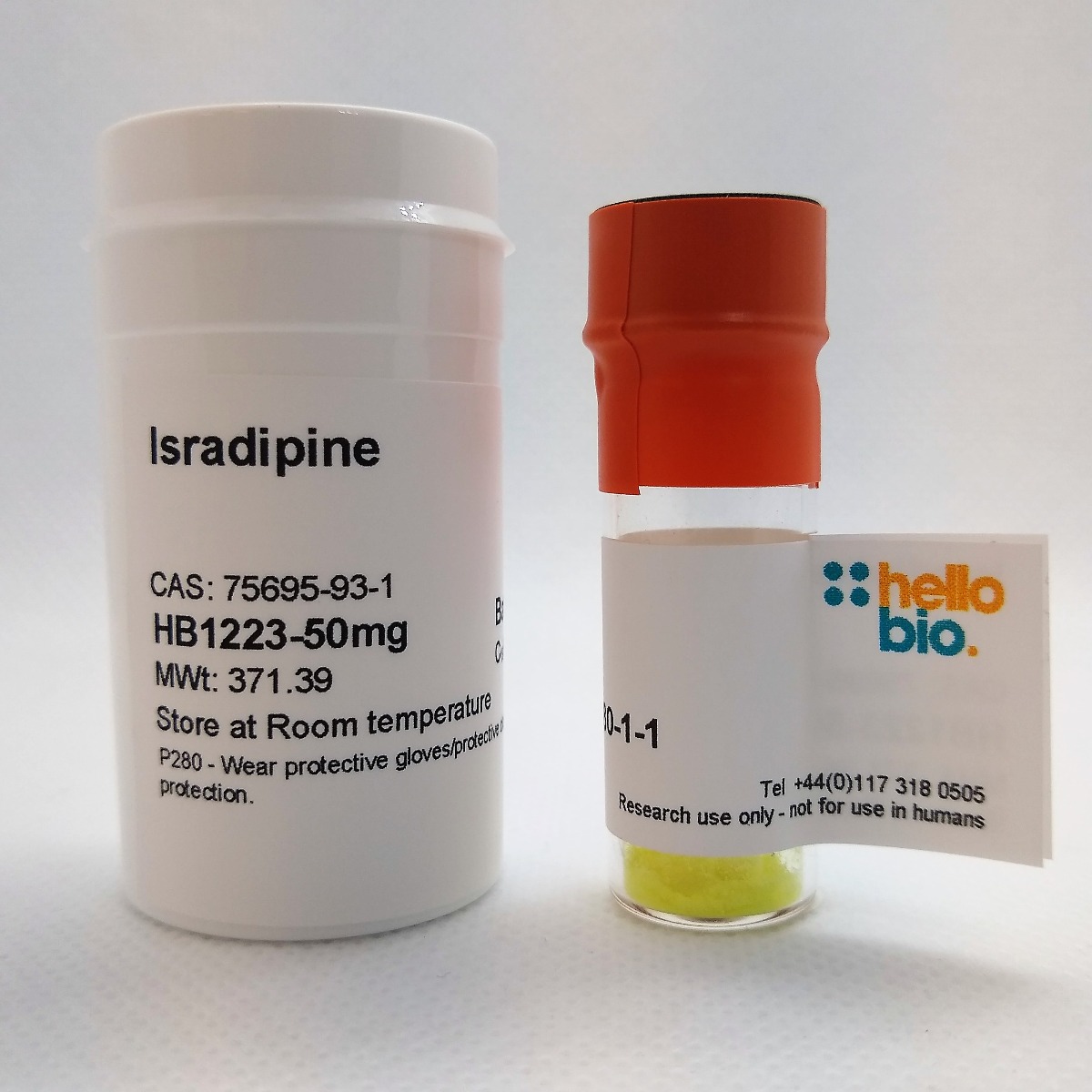 Isradipine product vial image | Hello Bio